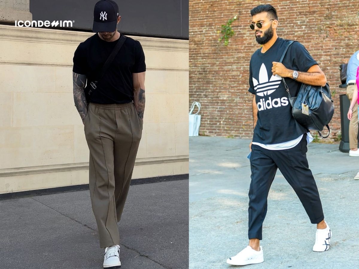Kết hợp Cropped Pants áo thun và giày thể thao