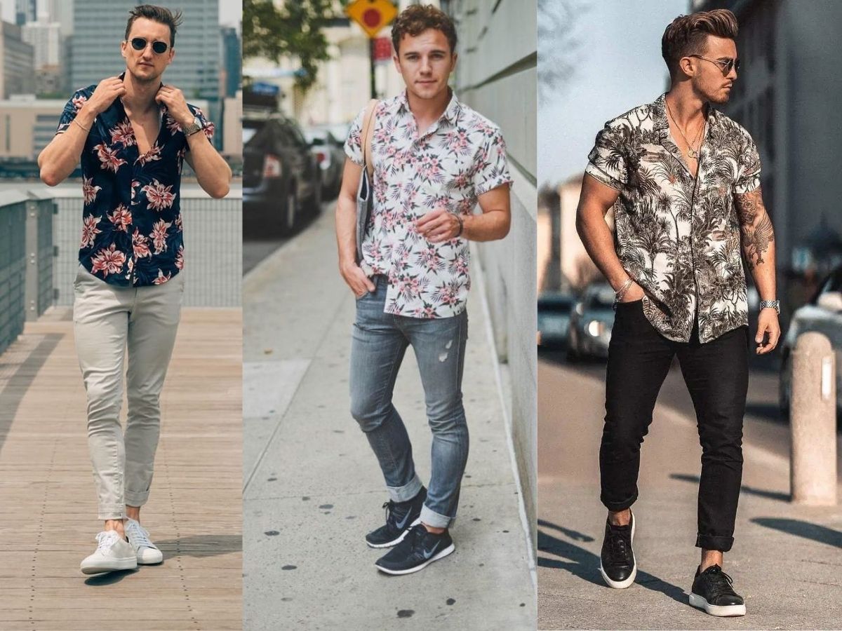 Cropped Pants với áo sơ mi họa tiết và giày Derby