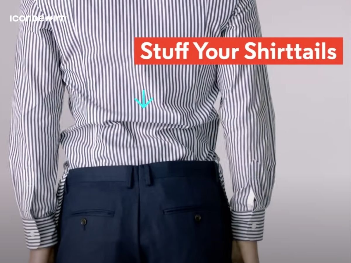 Nhét vạt áo sơ mi vào quần đúng cách