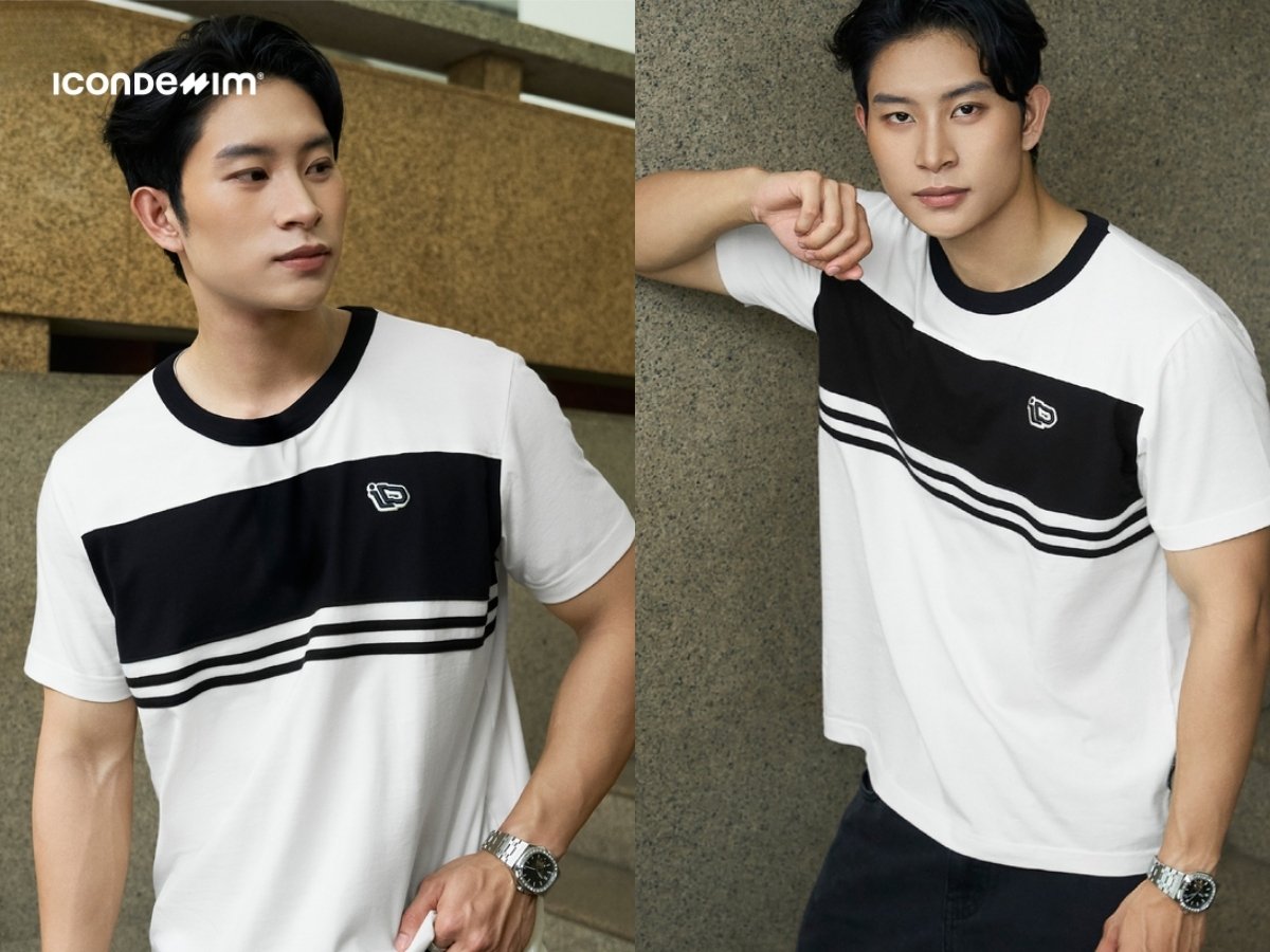 Áo thun cổ tròn với họa tiết Minimalist