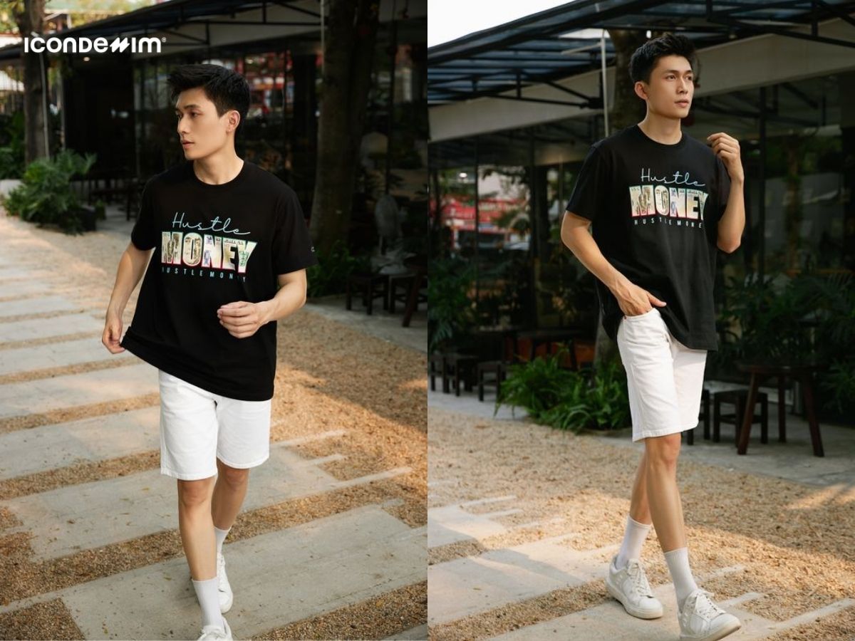 Áo thun oversize kết hợp quần short