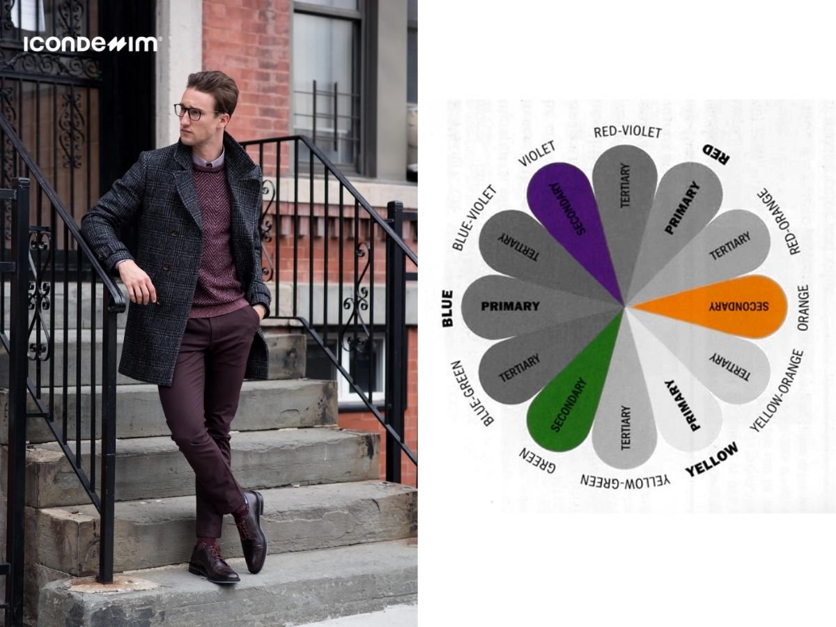 Phối đồ với gam màu tối theo nguyên tắc liền kề