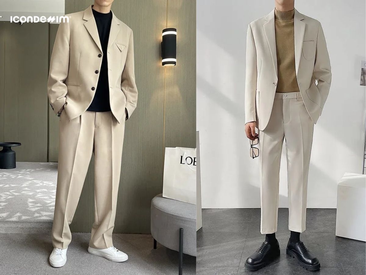 Phối đồ nam Hàn Quốc với quần tây và blazer