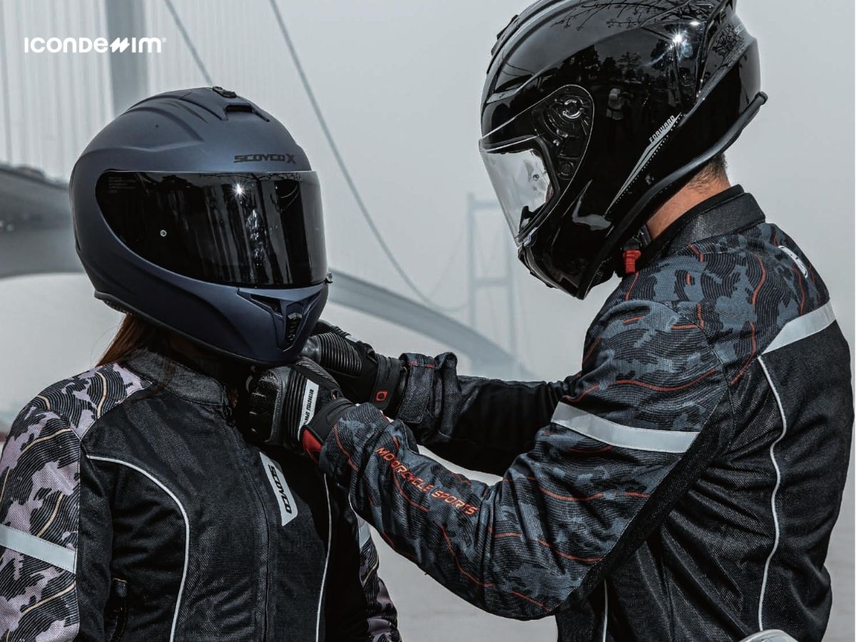 Mũ bảo hiểm full-face hoặc 3/4 bảo vệ vùng đầu an toàn