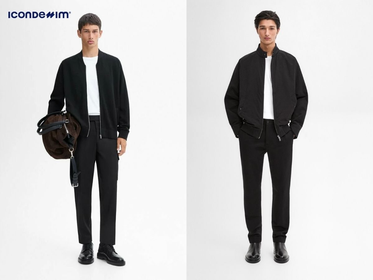 Quần tây nam Hàn Quốc phối cùng áo khoác bomber