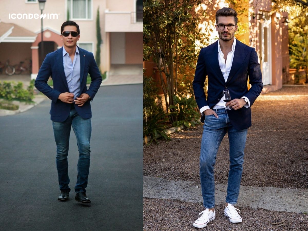 Vest cùng màu với quần jeans