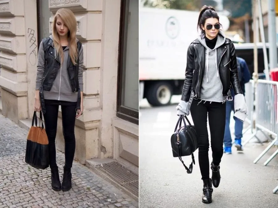 Cá tính khi phối boots cùng quần jean đen