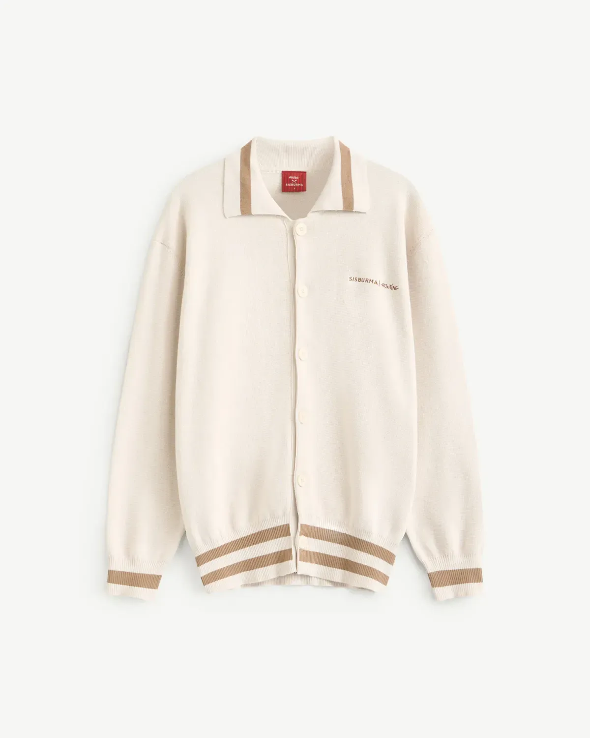 Áo khoác len tay dài nam phối sọc form Boxy