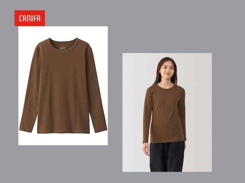 Áo giữ nhiệt nữ màu nâu