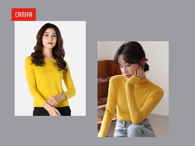 Áo giữ nhiệt nữ màu vàng