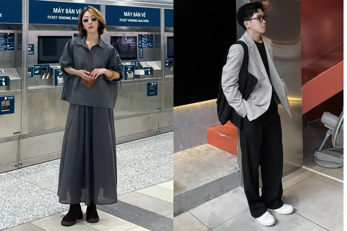 Trang phục màu xám hiện đại, thời thượng hợp với người mệnh Kim