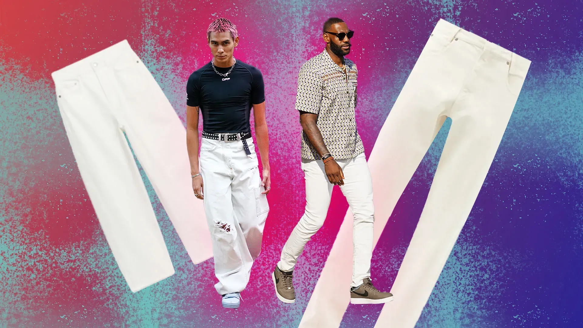 Thêm phụ kiện ăn ý khi phối đồ với quần jean trắng nam để tổng thể thêm ấn tượng