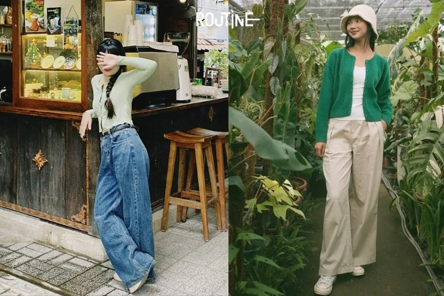 Hướng dẫn phối áo khoác len cardigan nữ nhẹ nhàng mùa đông