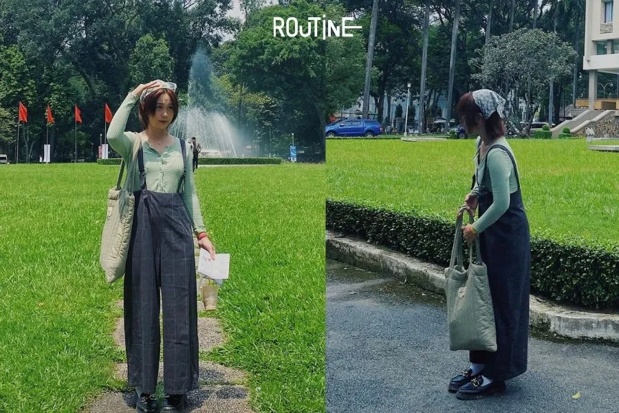 Quần yếm phối áo len nữ tay dài cho cô nàng dễ thương vào những ngày cuối đông