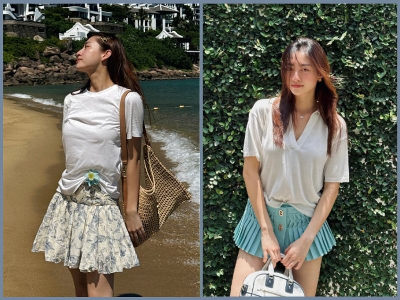 áo thun trắng phối quần màu gì