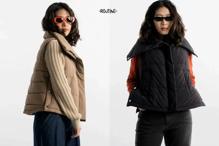 Áo khoác chần bông nữ sát nách cá tính, độc đáo, mới lạ
