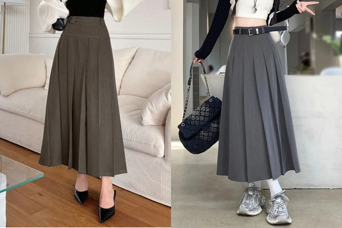 Chân váy xếp ly mang đến sự dịu dàng, nữ tính và uyển chuyển.