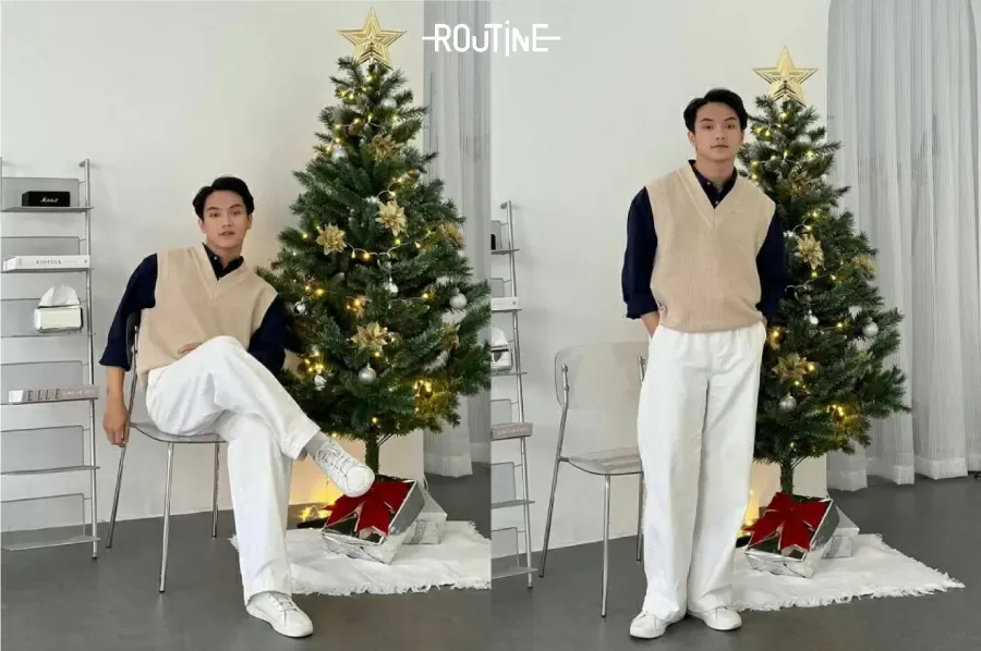 Chiếc áo len gile quốc dân giúp các chàng tạo nên những bức ảnh Giáng Sinh cực phong cách