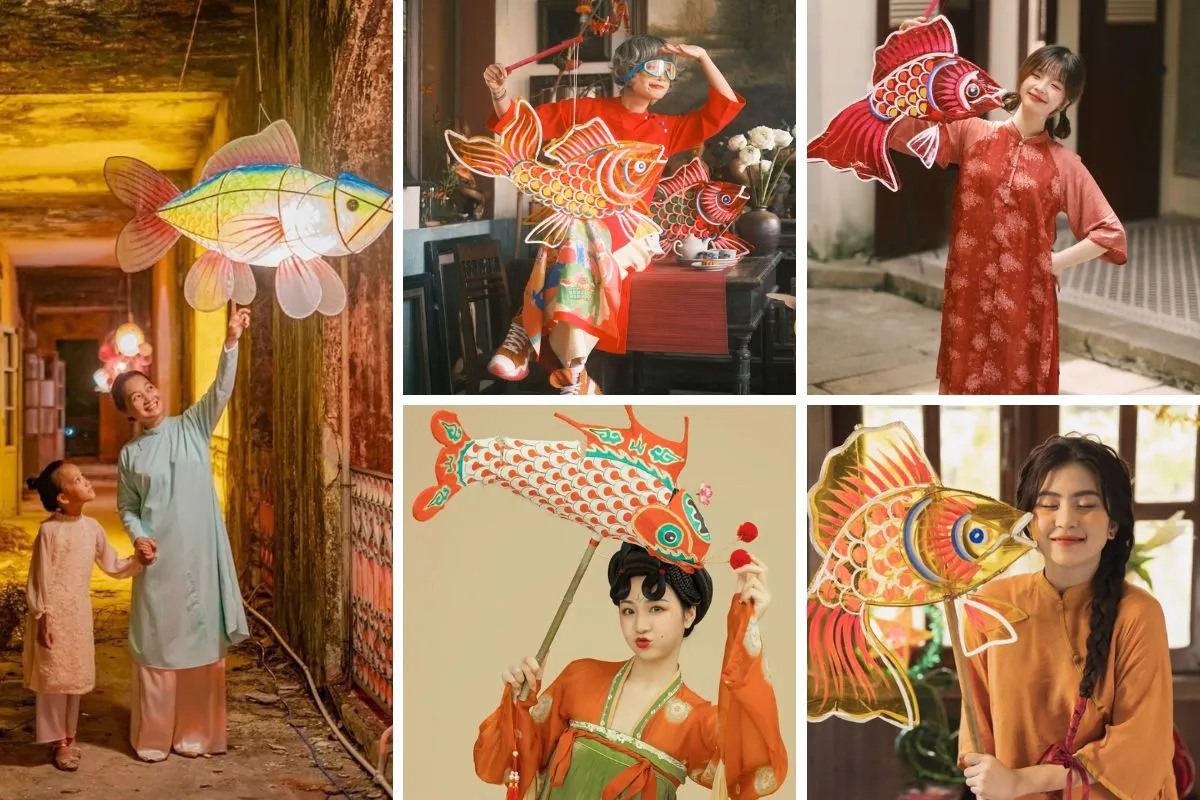 Chụp ảnh Trung Thu với đèn con cá
