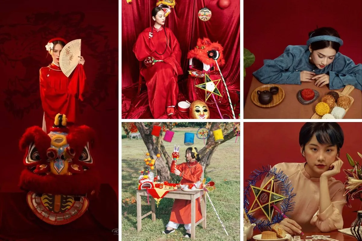 Chụp ảnh Trung Thu với áo dài