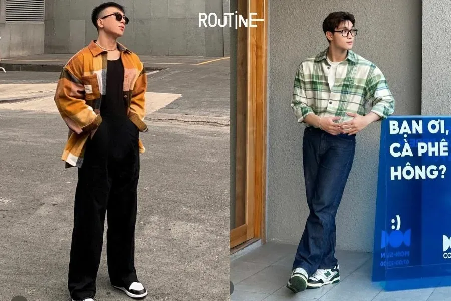 e0574372-4839-4d13-9b9c-4f8e9f89f620 Phối áo sơ mi nam flannel phong cách cho mùa Giáng Sinh