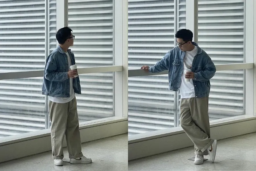 Một cách phối với quần wide leg dành cho các chàng trai cá tính, bụi bặm.