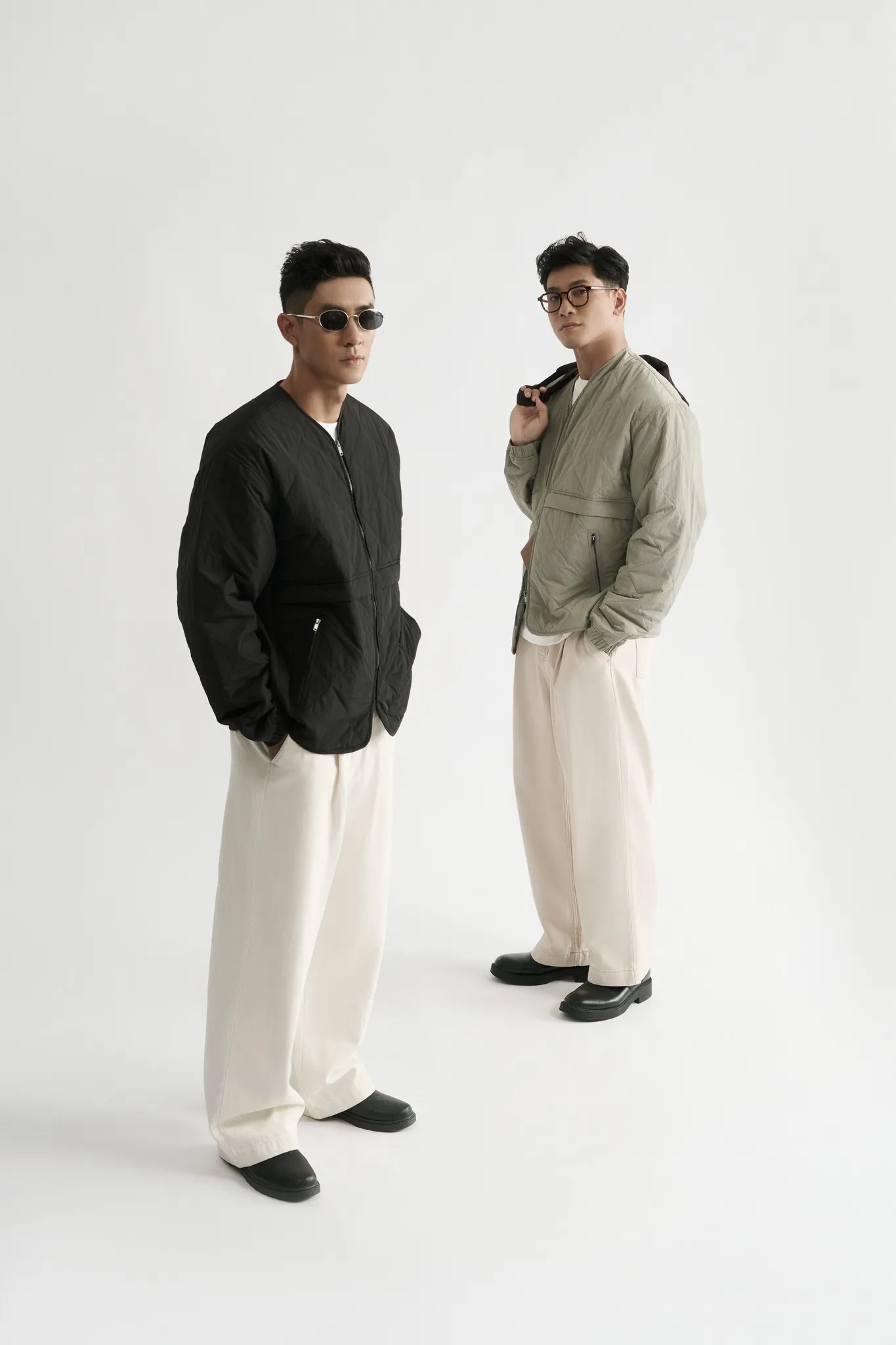 Nam gầy có thể tự tin diện quần ống rộng với nhiều cách phối đồ ấn tượng.