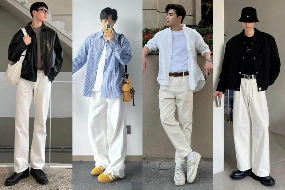 Mẹo Phối Đồ Với Quần Jean Trắng Nam Sành Điệu Và Ấn Tượng