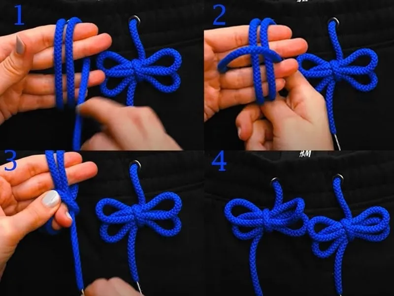 Kiểu thắt dây áo hoodie hình bươm bướm nữ tính