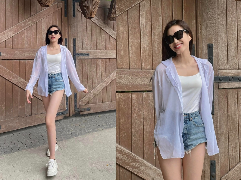 phối áo 2 dây với áo sơ mi