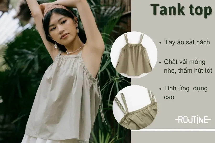 Mẫu áo sát nách nữ tanktop thoải mái, thoáng mát