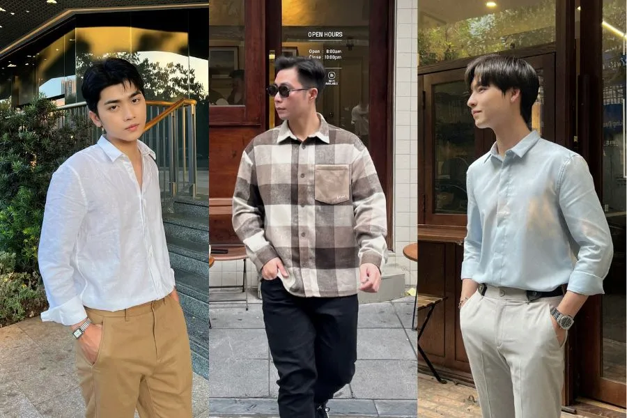 Mix đồ du lịch Đà Lạt với chiếc áo sơ mi cho các chàng trai yêu thích sự đơn giản, thanh lịch.