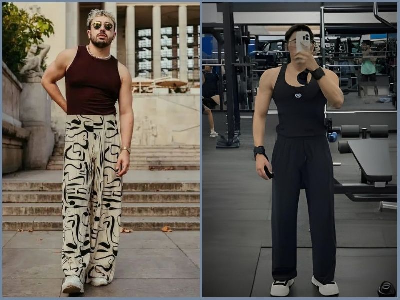 Cách phối đồ với áo ba lỗ nam ấn tượng mix với quần ống suông