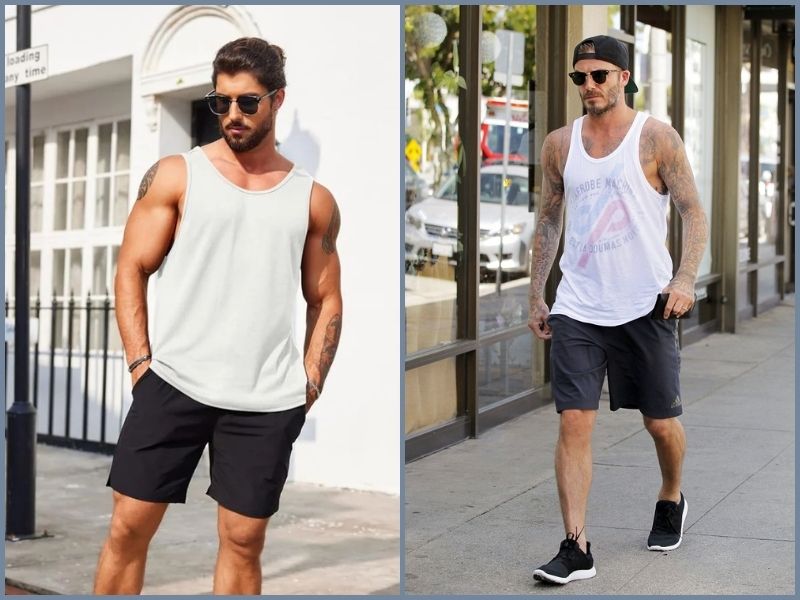 Thoải mái với set đồ quần short và áo ba lỗ nam