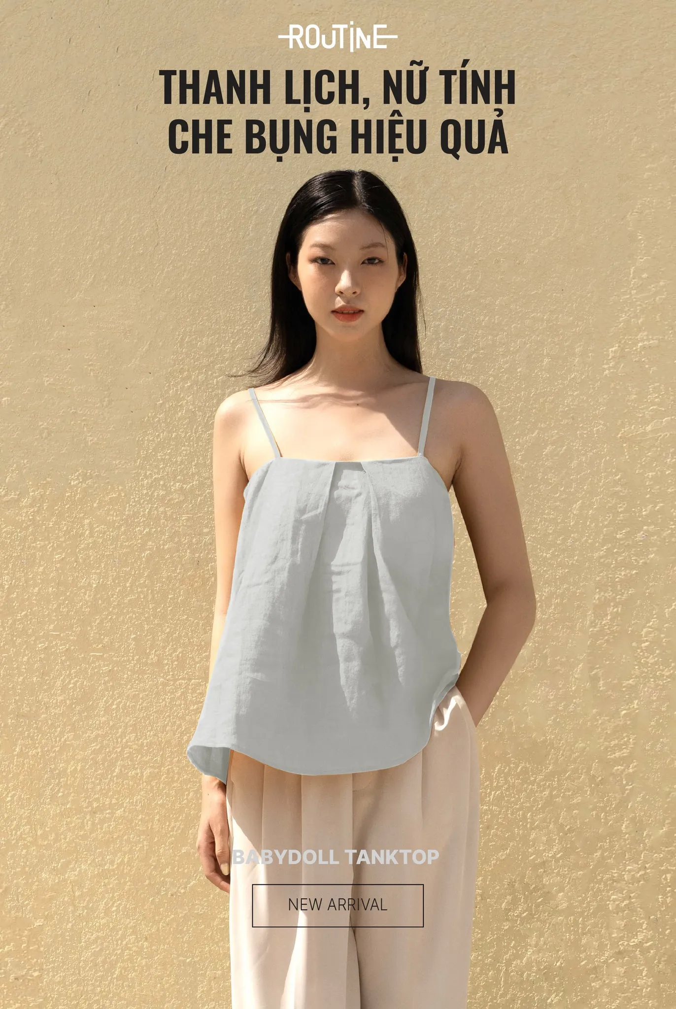 phoi-do-voi-ao-hai-day-1-jpg-wacu Phối áo hai dây pastel với quần vải linen