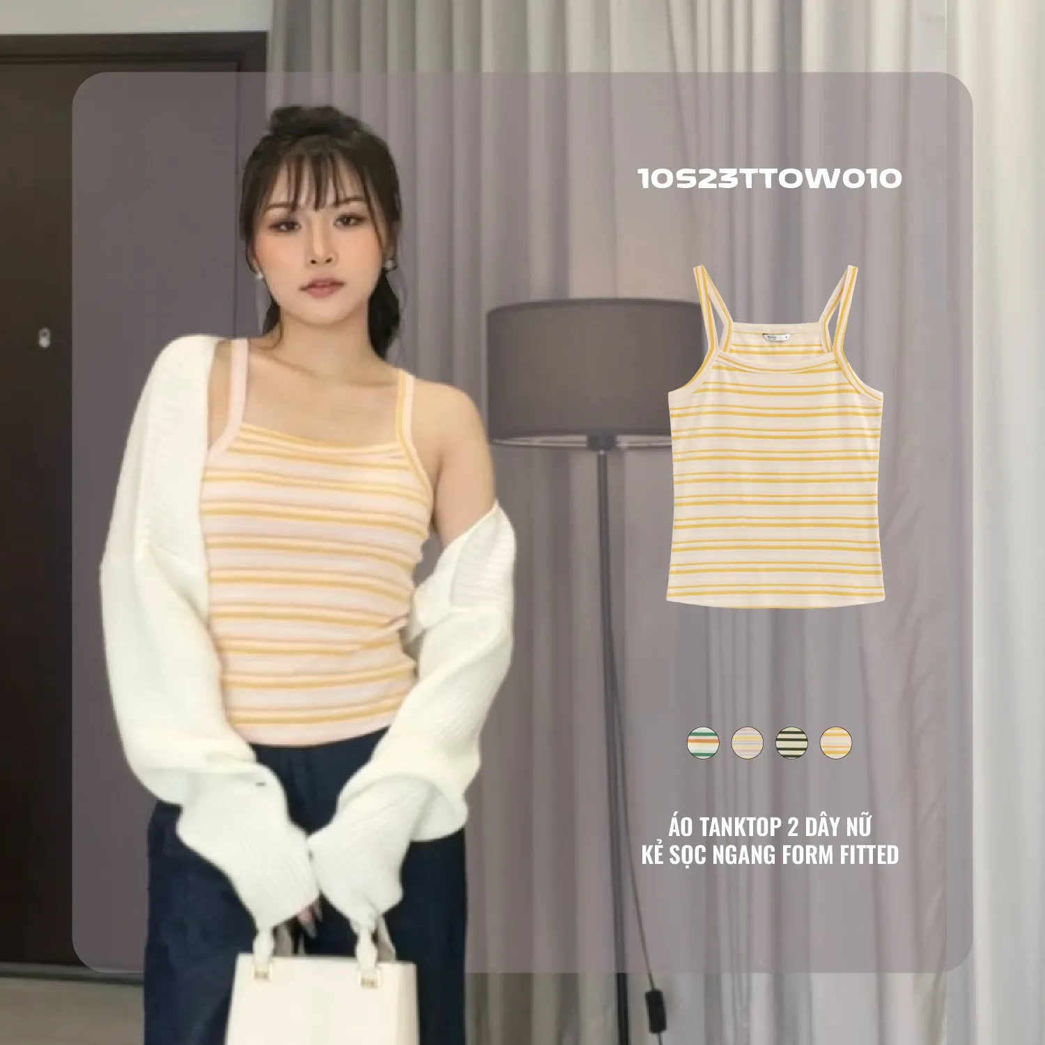 phoi-do-voi-ao-hai-day-3-jpg-ankk Phối áo hai dây kẻ sọc với quần jeans