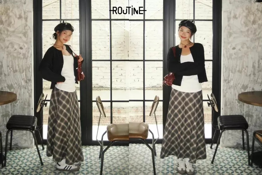 Phong cách phối layer với áo len dài tay cho nữ