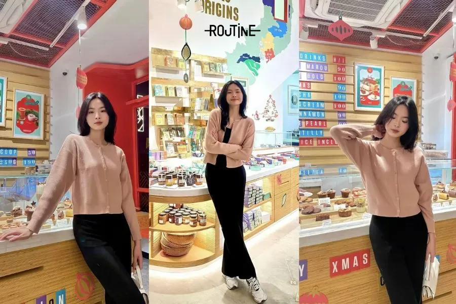 Cách mix áo len dài tay cardigan dịu dàng dành cho nữ