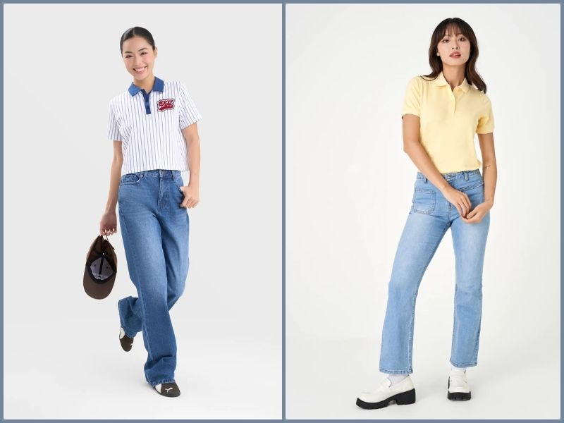 phối đồ với áo polo nữ