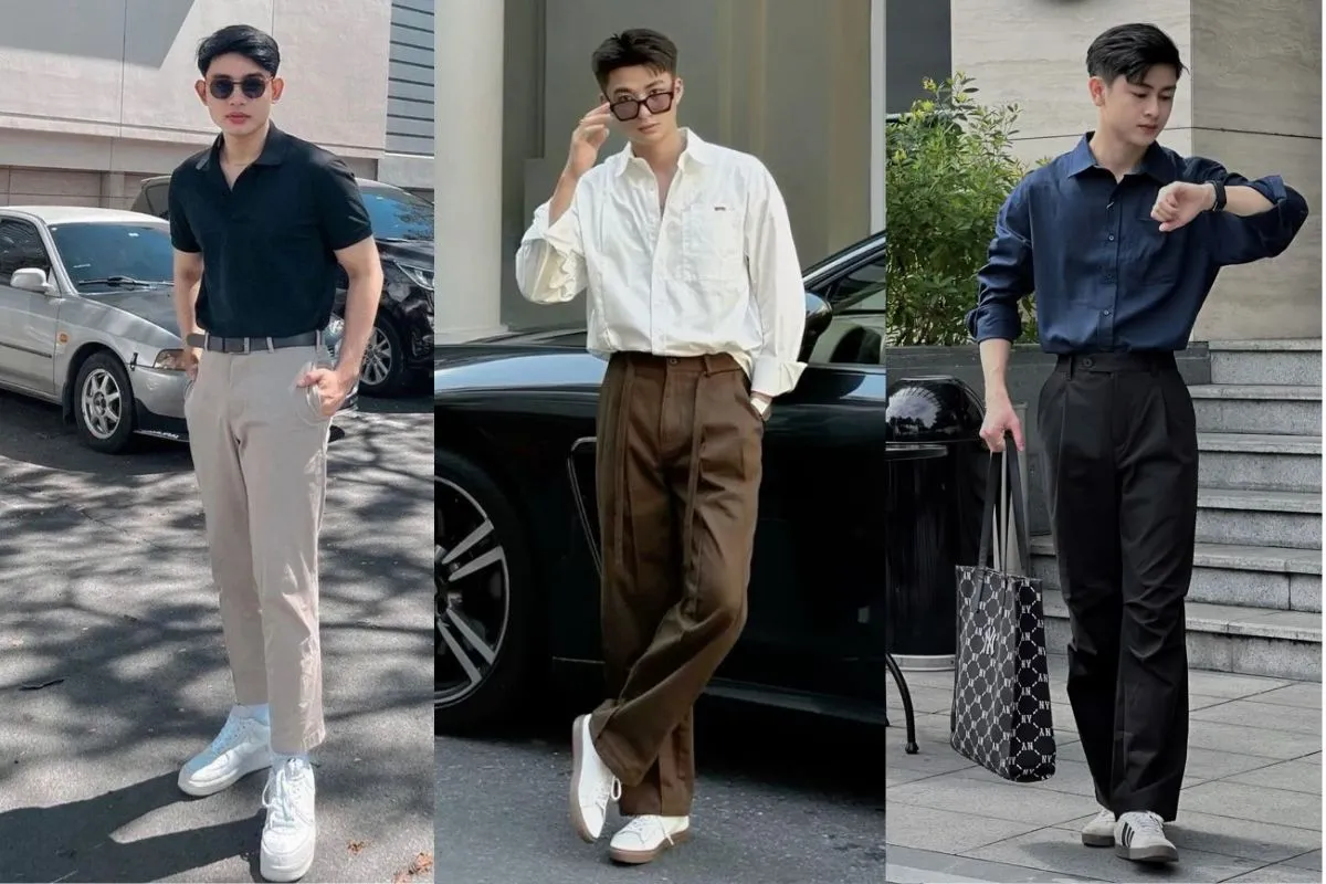 Phối quần kaki nam xu hướng thời trang mùa thu