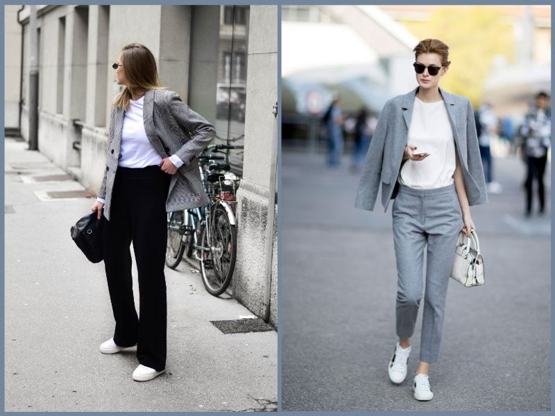 phối vest với áo thun nữ