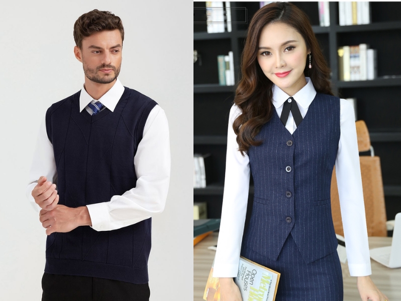 Phối áo gile với áo thun