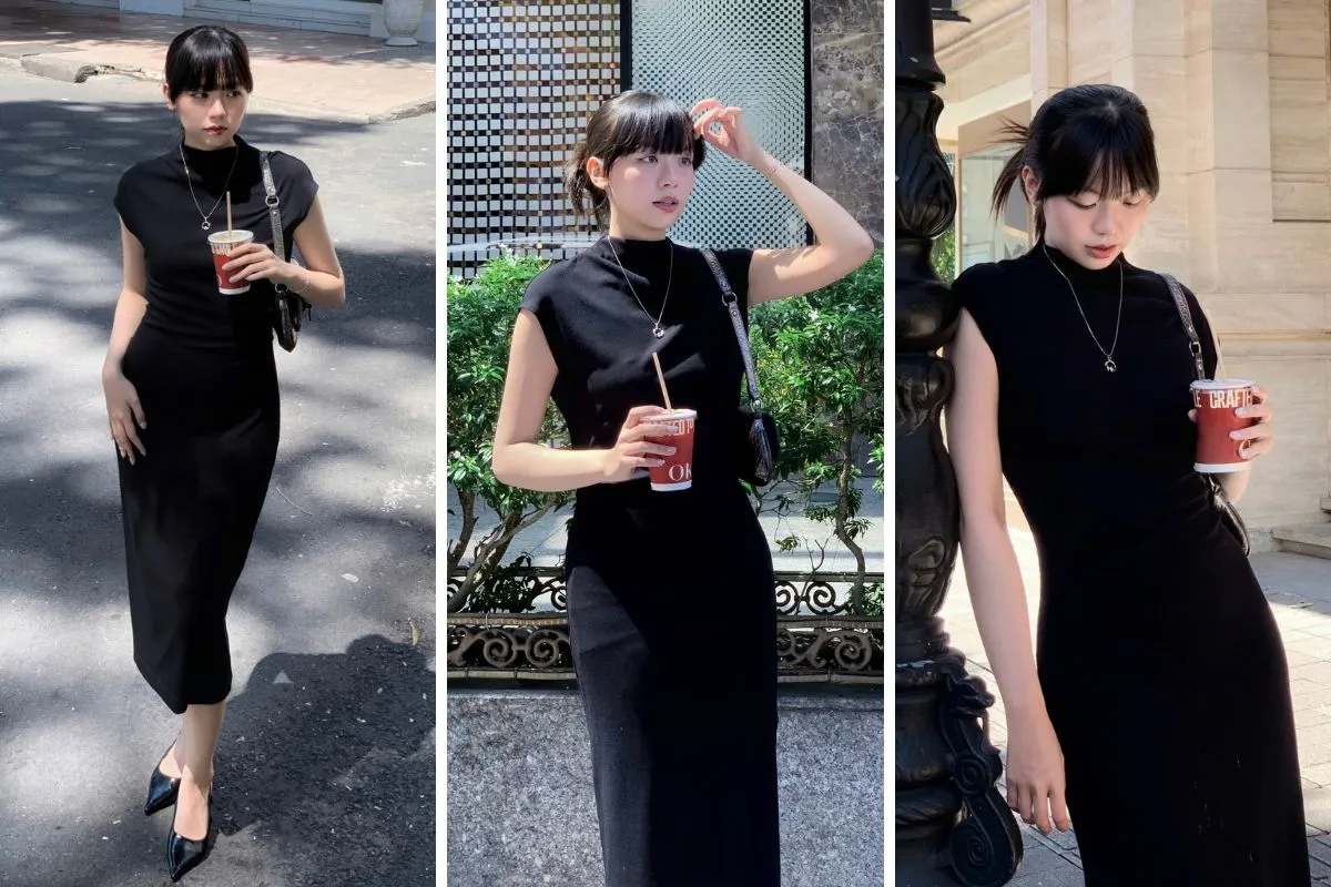 Thời thượng và sang chảnh diện Tết với đầm tay cộc xếp ly trang trí