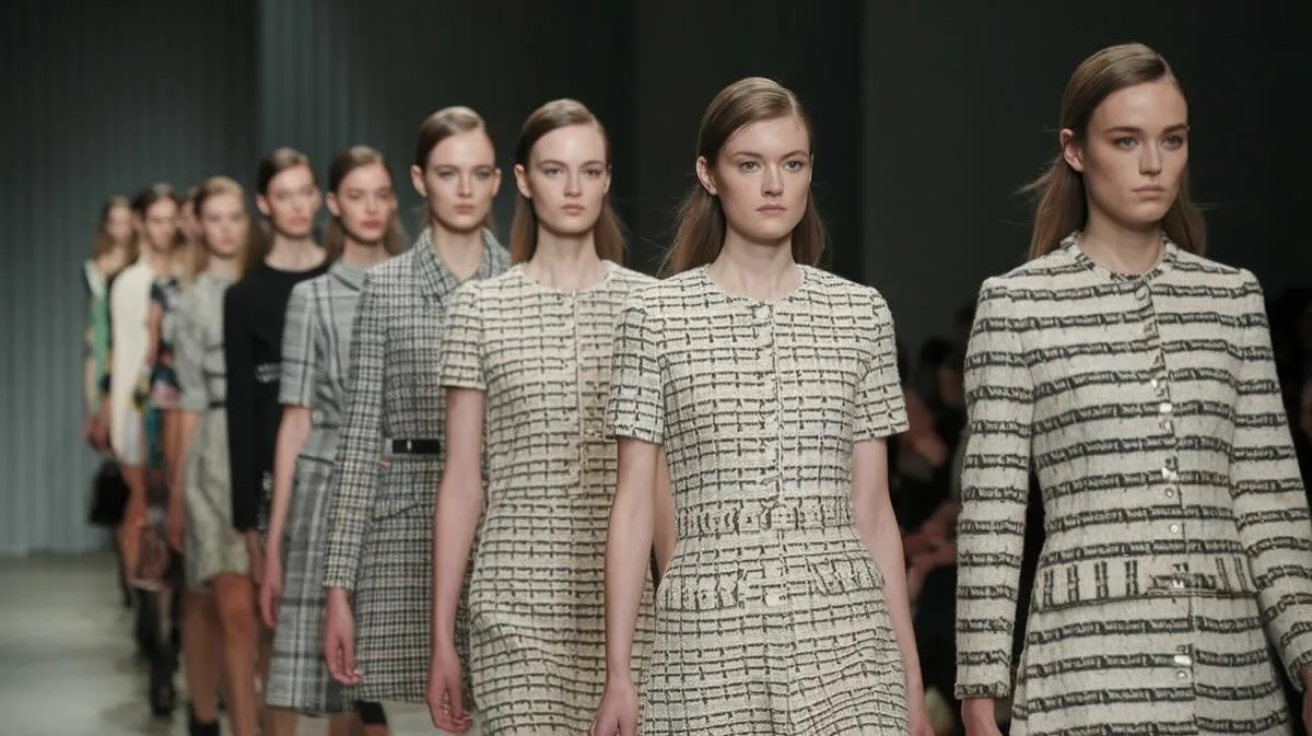 Các thiết kế vải Tweed đang càn quét trên các sàn diễn thời trang mùa Xuân Hè 2025 (Nguồn: Internet)