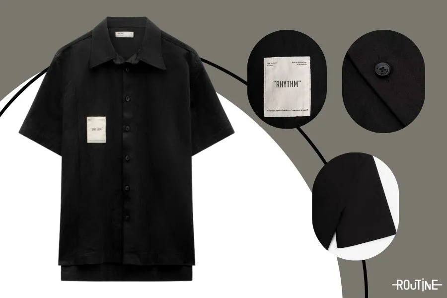 Áo sơ mi đũi tay ngắn phóng khoáng, tự do