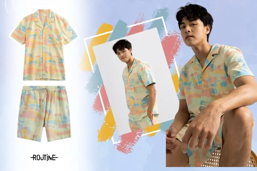 Áo sơ mi đũi phối quần short cho phong cách du lịch